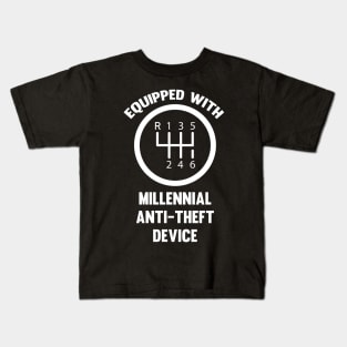 Equipped With Millennial Anti-Theft Device Kids T-Shirt